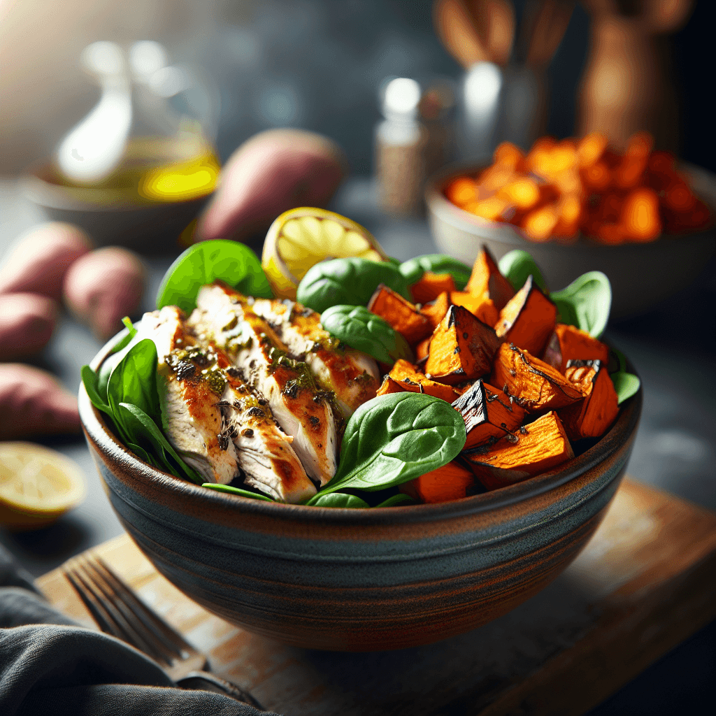 High-Protein Baked Chicken and Sweet Potato Bowl