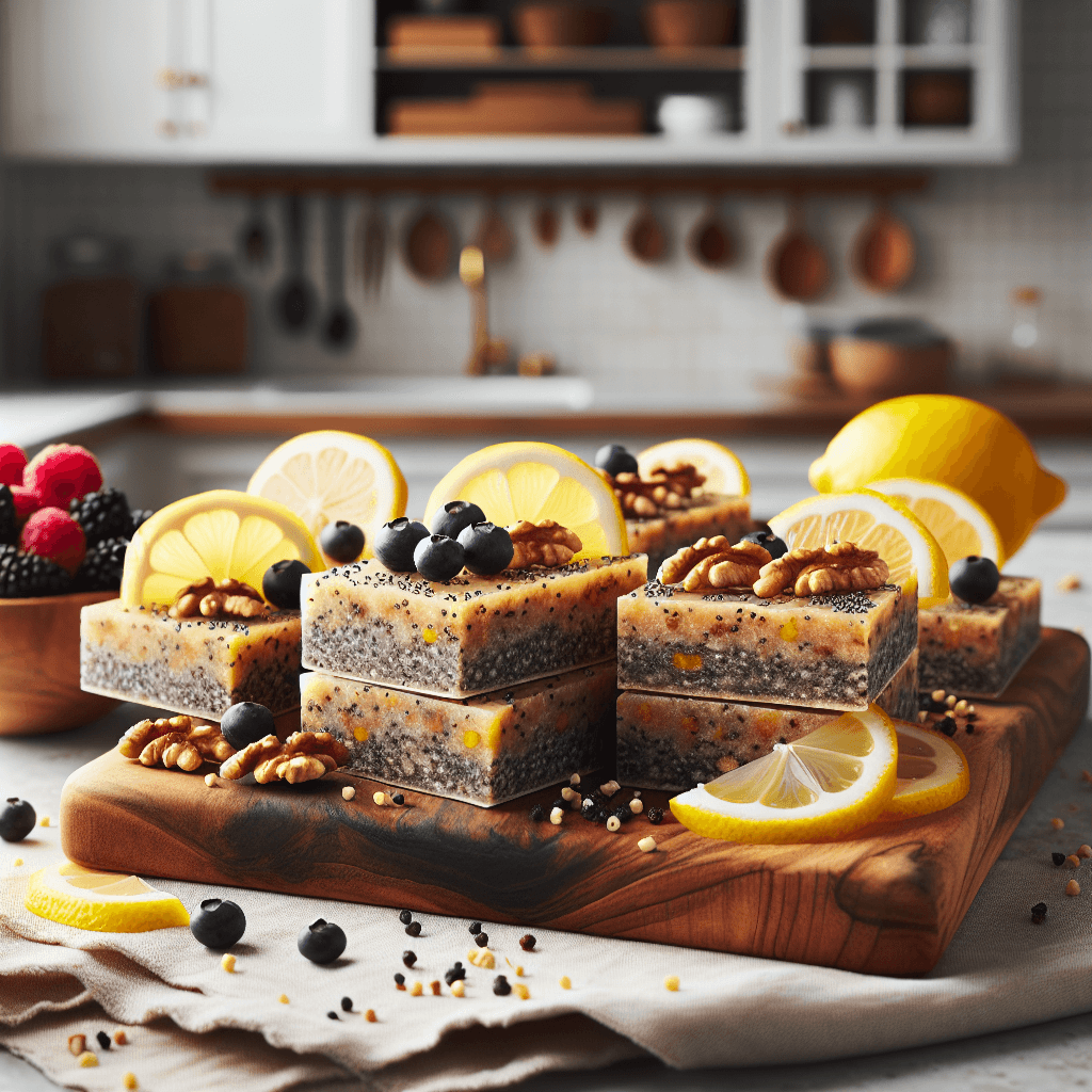 Maple Walnut Lemon Poppyseed Protein Bars