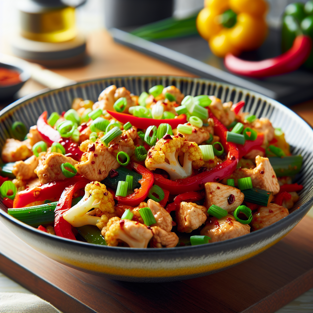 Spicy Savory Turkey and Cauliflower Stir-Fry