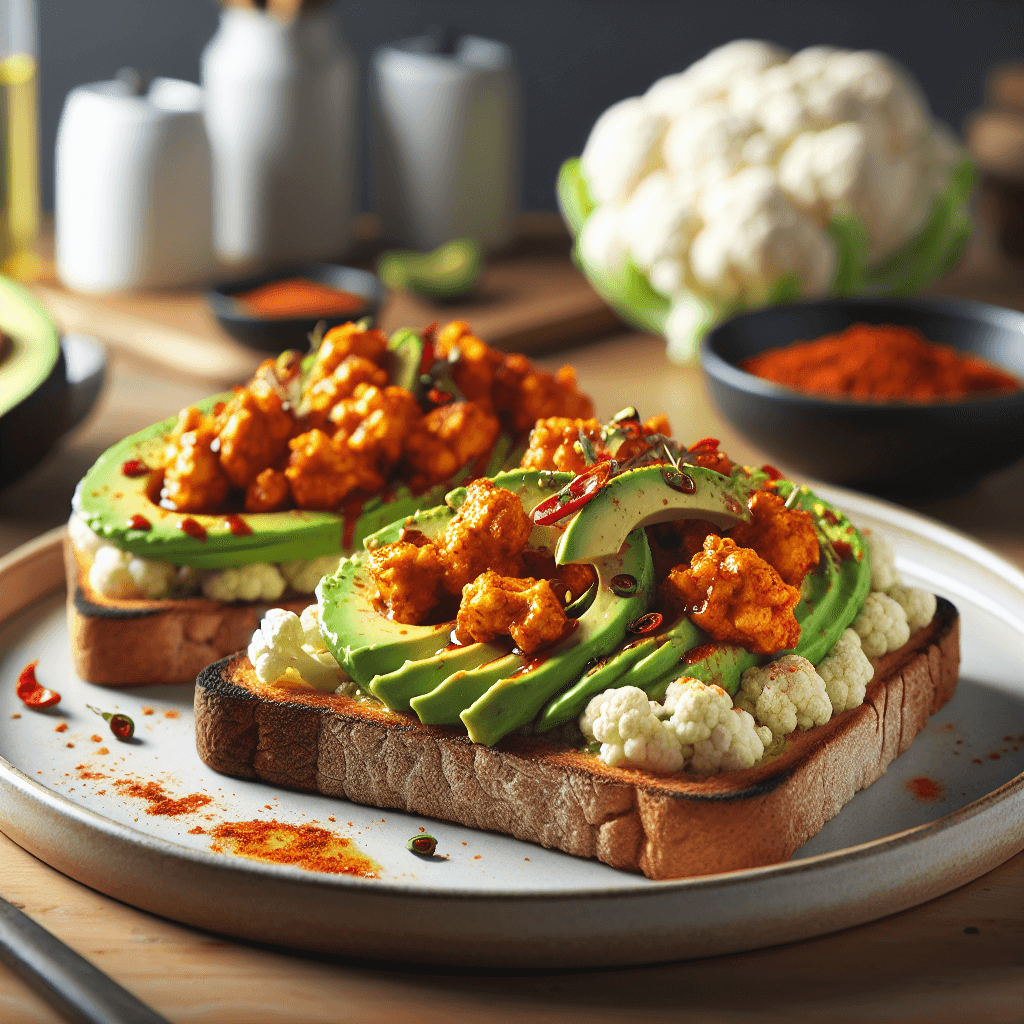 Spicy High-Protein Avocado Toast on Cauliflower Bread