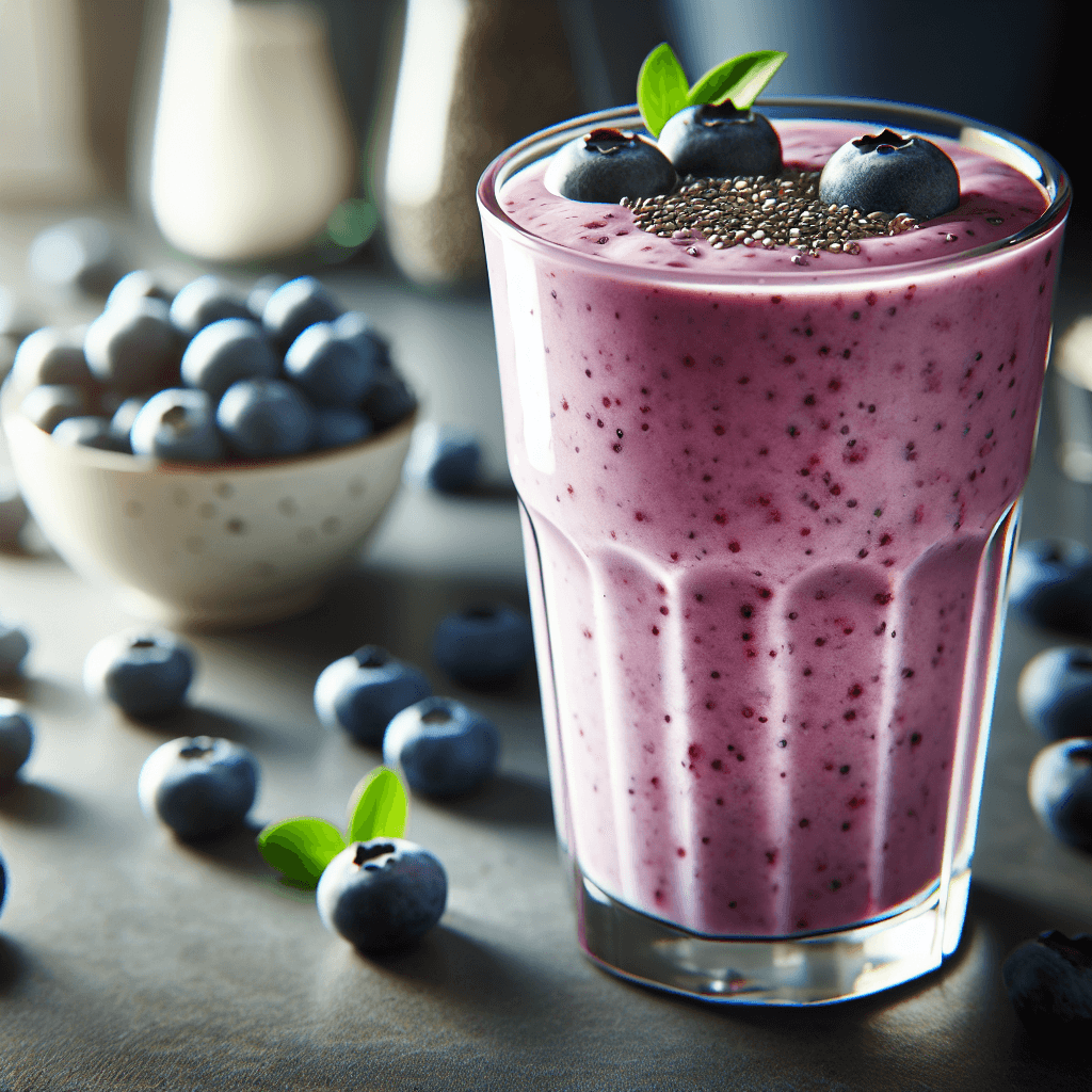 Low Carb High Protein Blueberry Smoothie