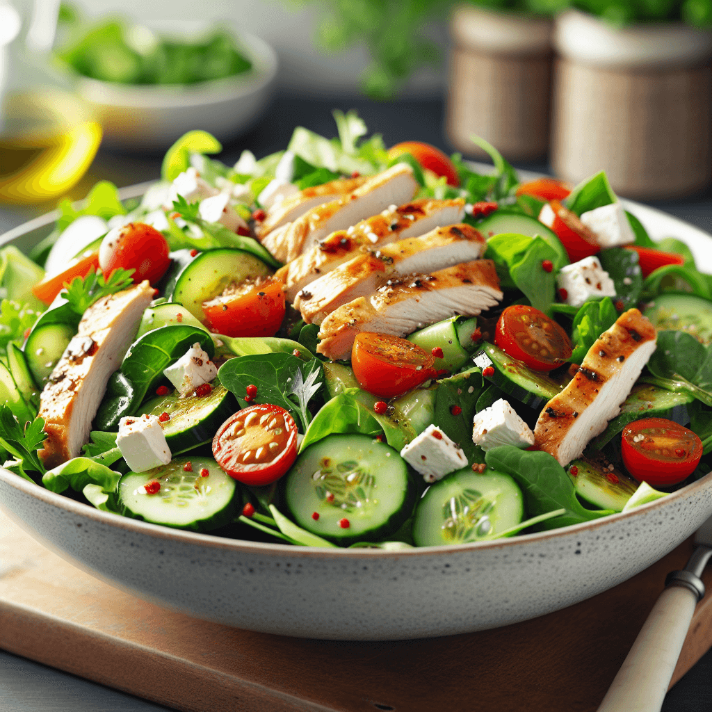 High-Protein Gluten-Free Mediterranean Green Salad