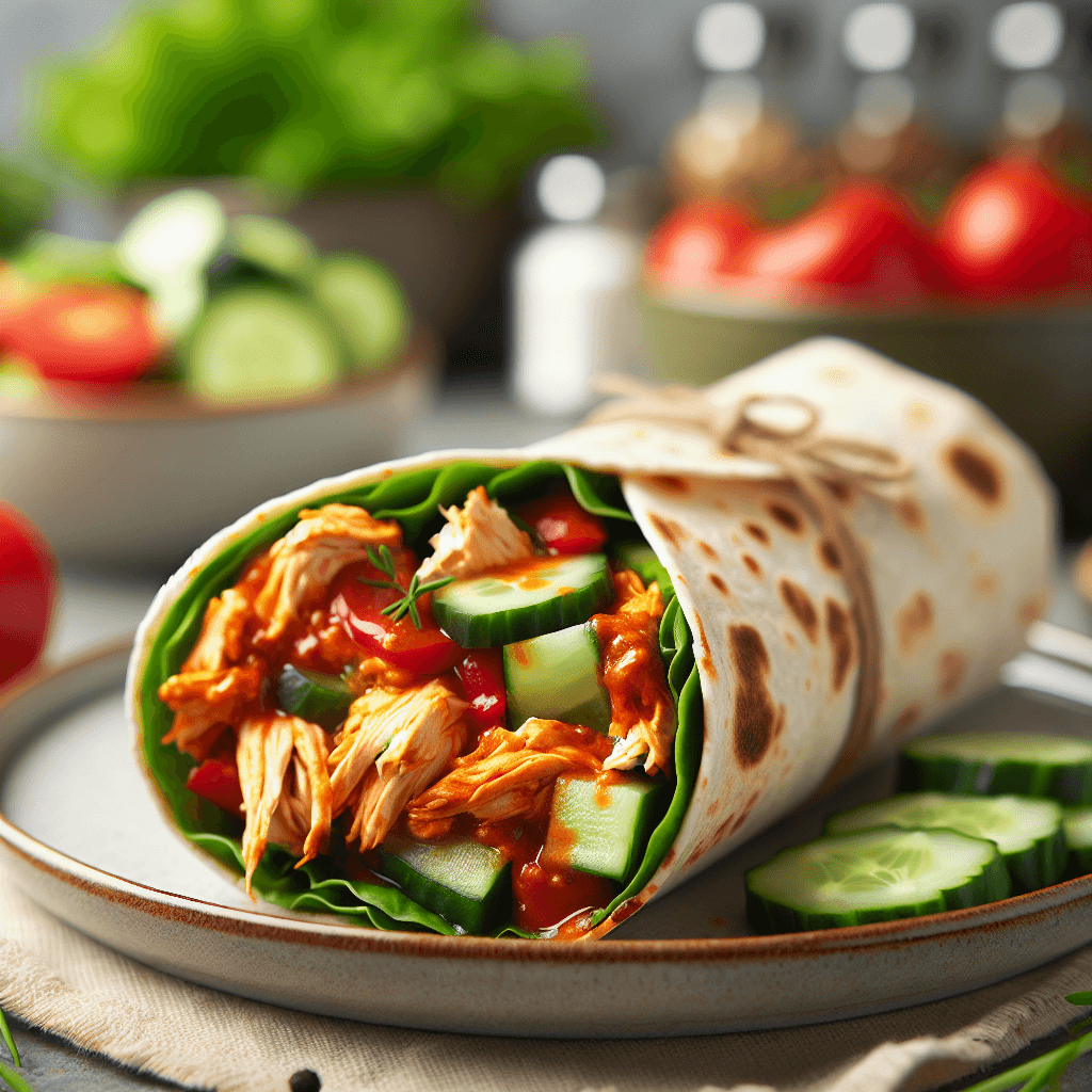 High-Protein, Low-Calorie Buffalo Chicken Wrap