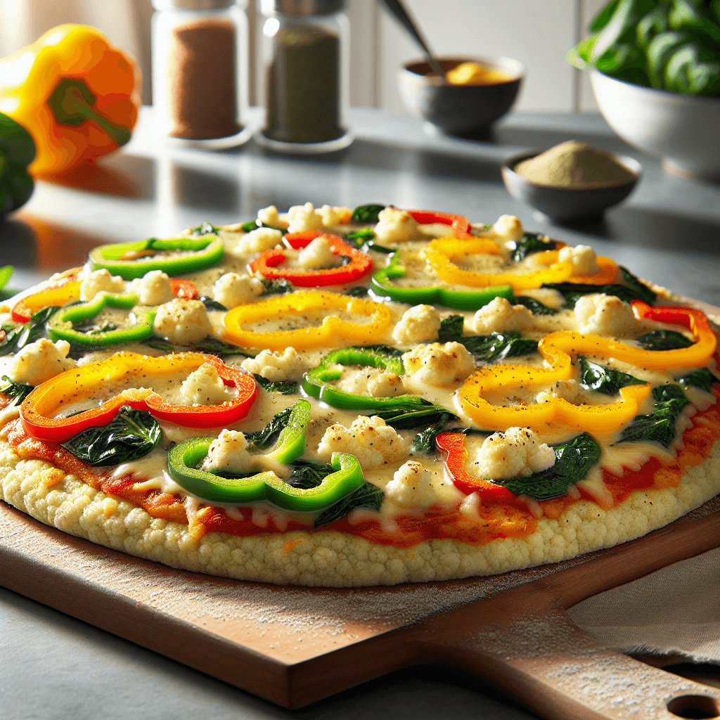 Cauliflower Crust Mediterranean Veggie Pizza