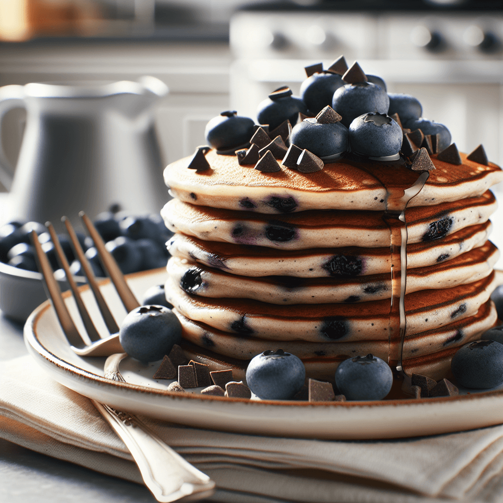 High-Protein Gluten-Free Blueberry Chocolate Chip Pancakes