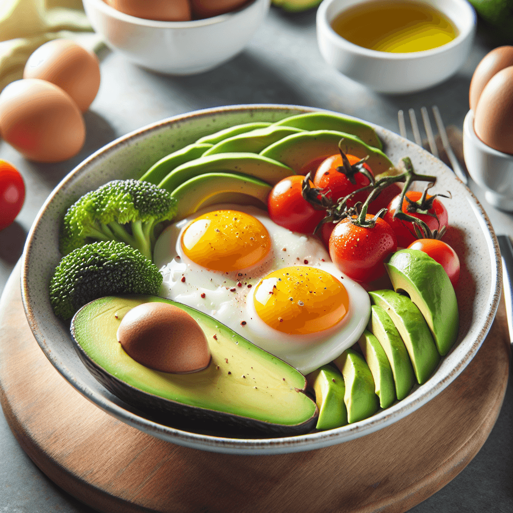 High Protein Breakfast Eggs and Avocado