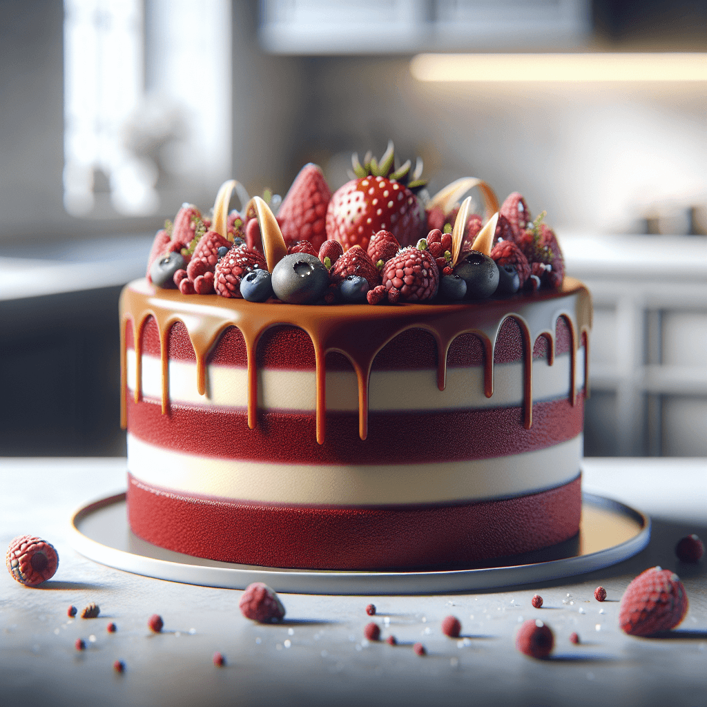 Healthy High Protein Low Calorie Salted Caramel Red Velvet Wedding Cake