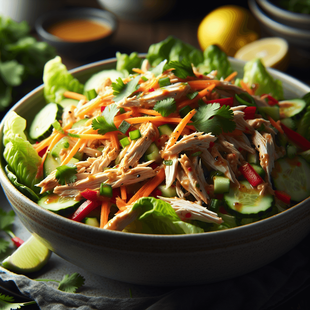 Shredded Chicken Salad with Tart Citrus Dressing