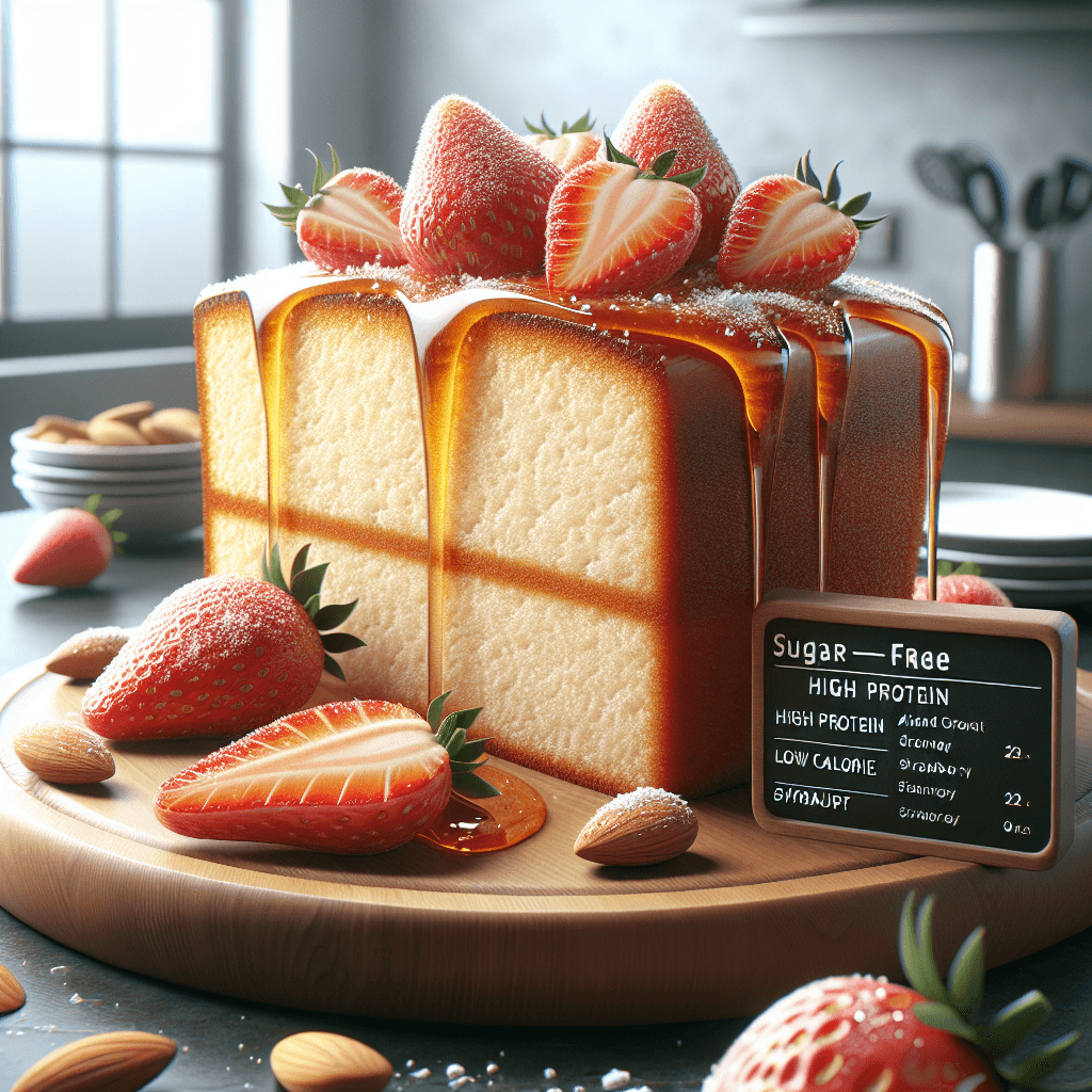 Sugar-Free High Protein Low Calorie Honey Almond Strawberry Pound Cake