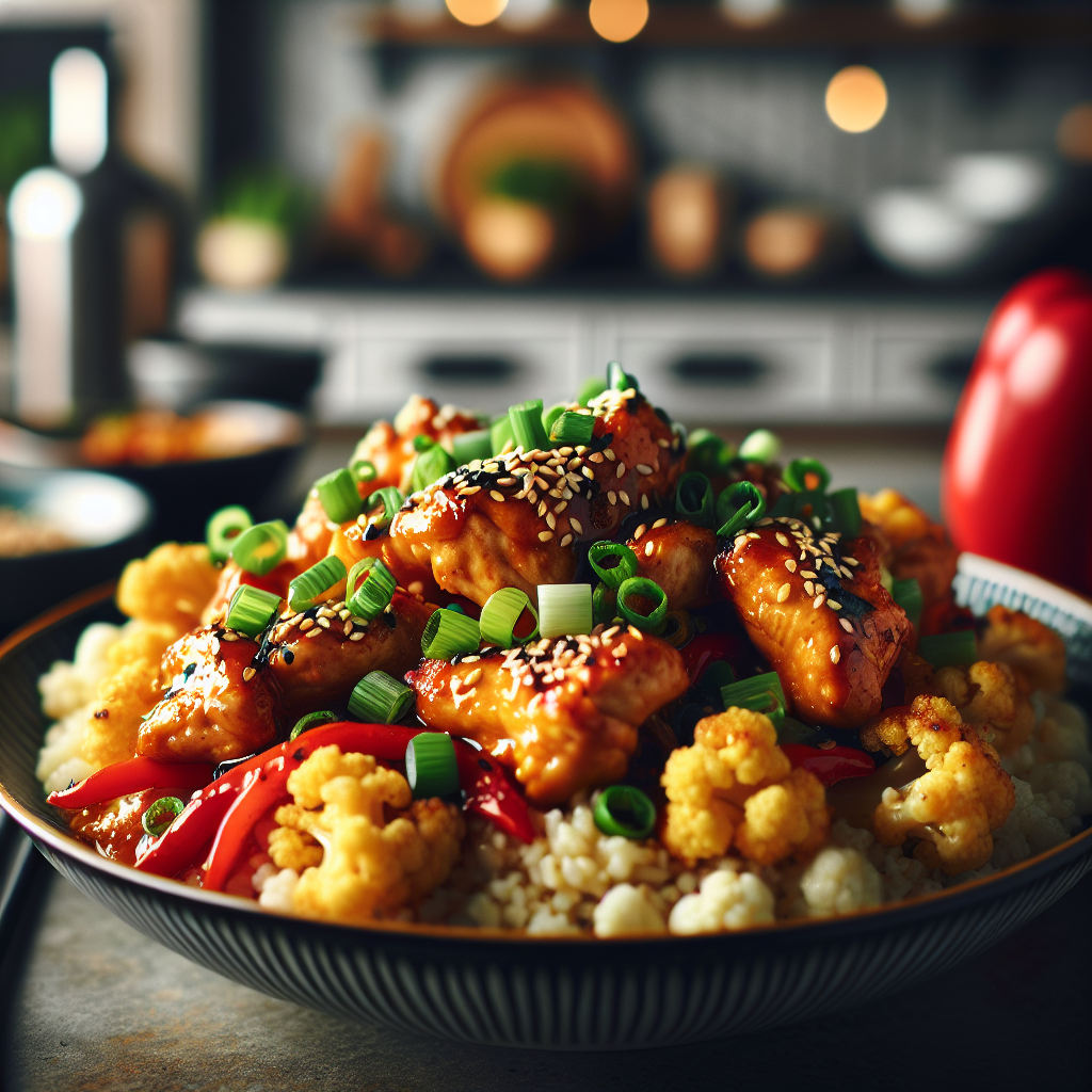 Orange Chicken with Cauliflower Rice