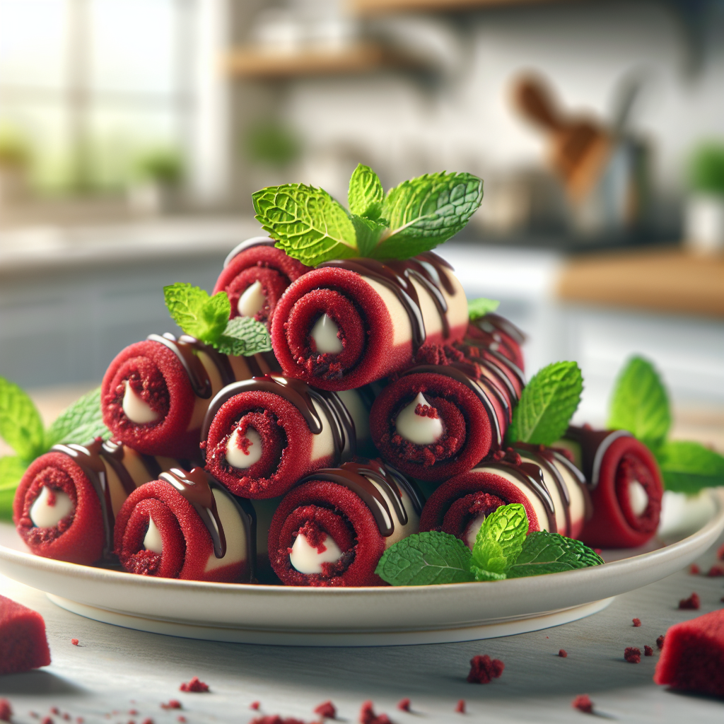 Healthy High Protein Low-Calorie Gluten-Free Cannoli Red Velvet Rolls