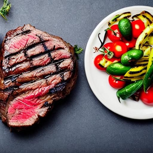 Grilled Ribeye Steak with Mediterranean Vegetables