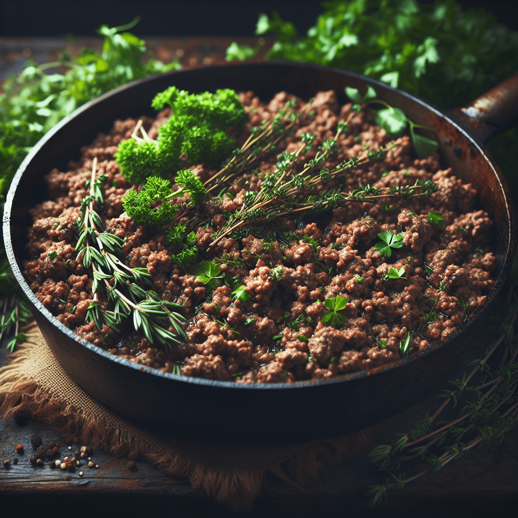 Herb-Infused Ground Lamb Skillet