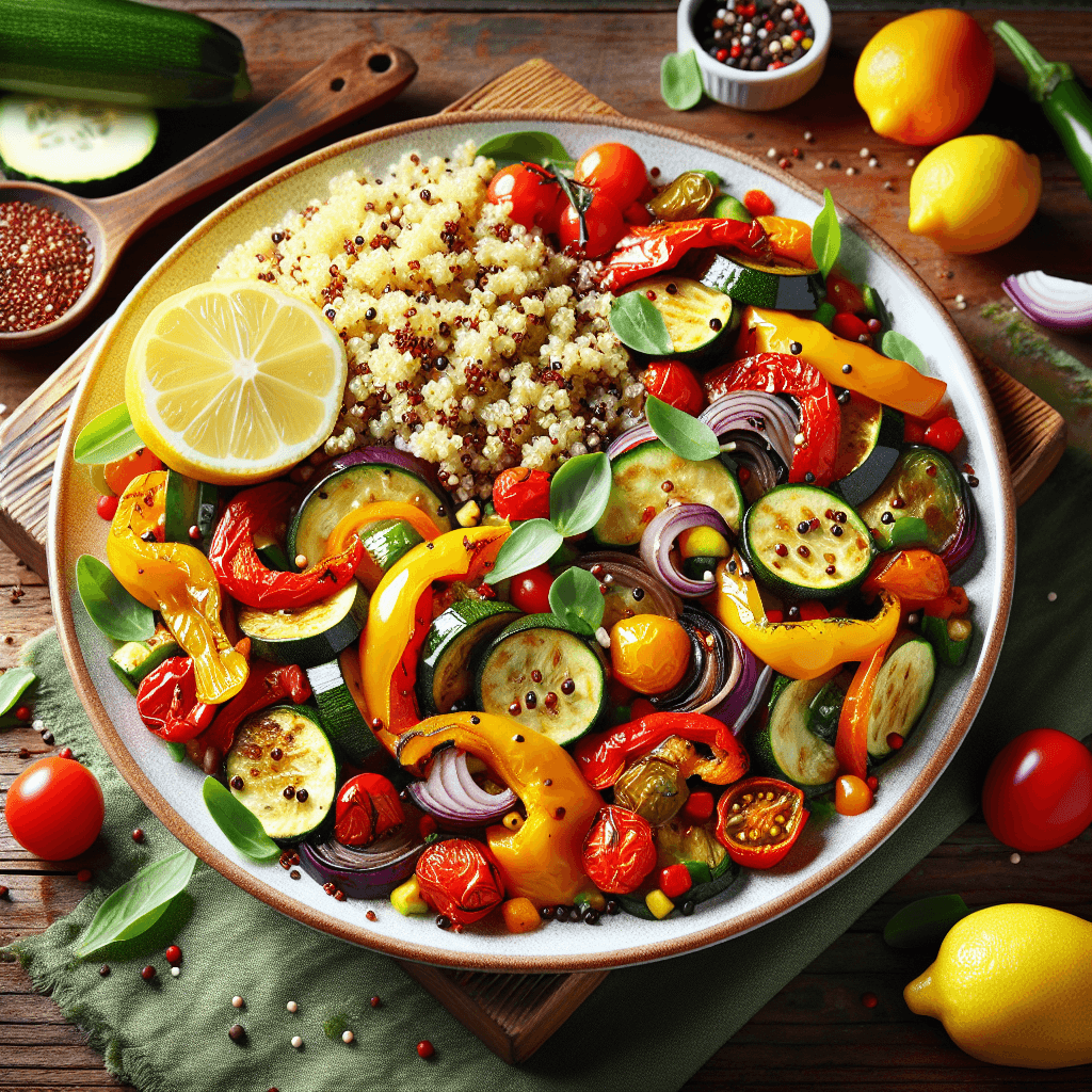 Quinoa and Roasted Vegetable Salad with Lemon Vinaigrette