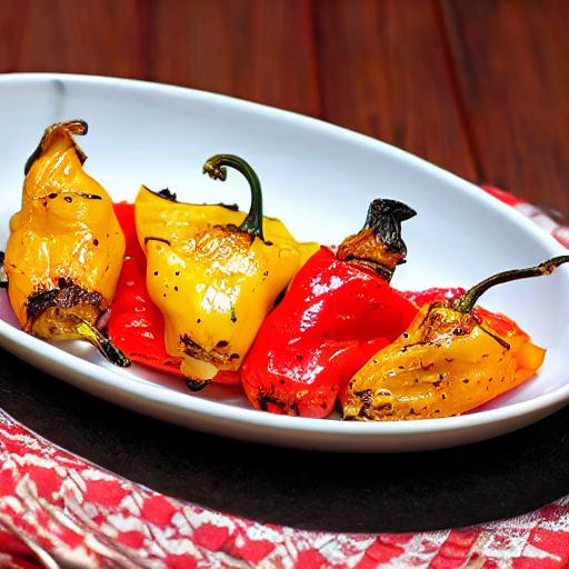 Roasted Shishito Peppers with Chicken Breast and Lemon