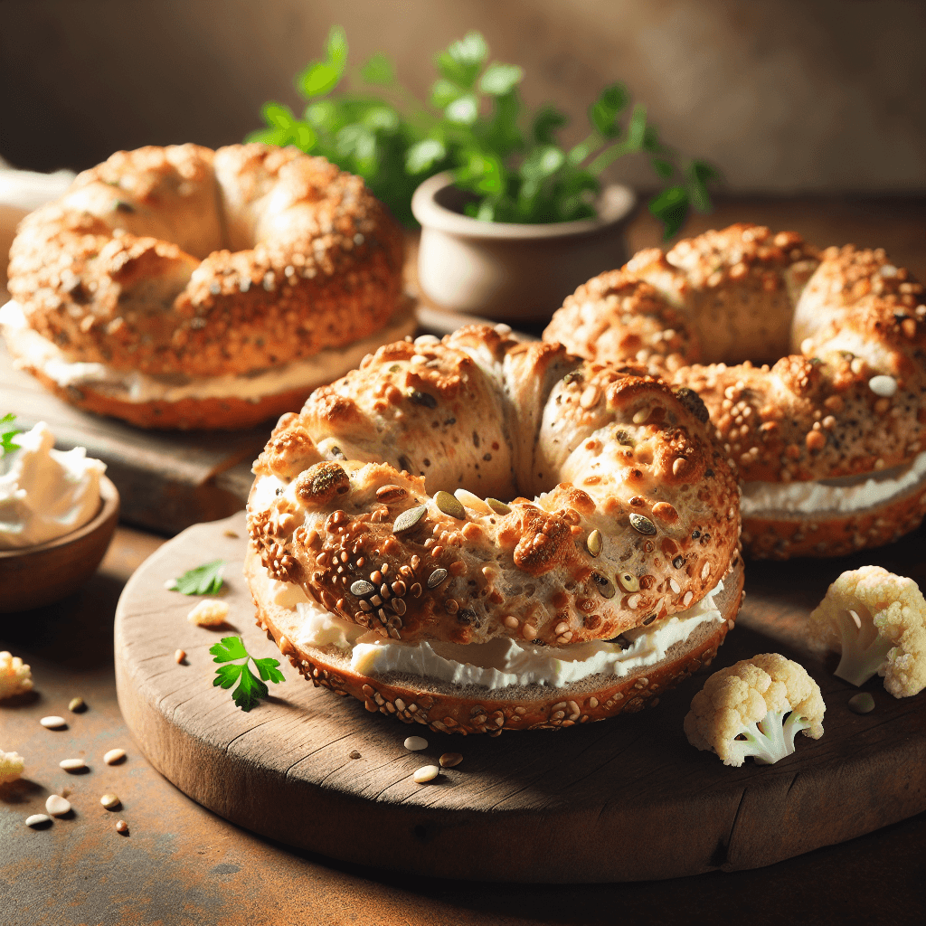 Savory Cauliflower Protein Bagels