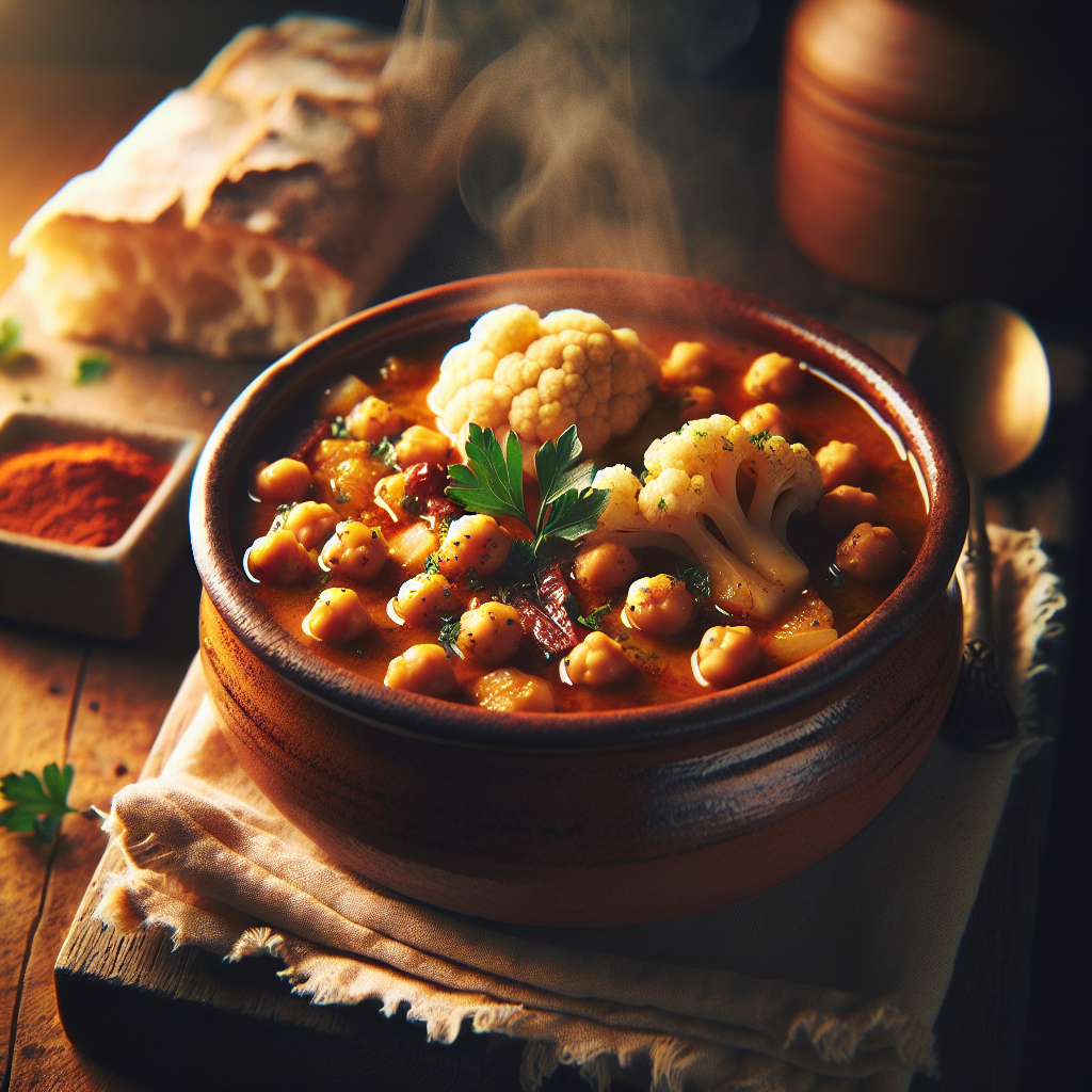 Spicy Chickpea and Cauliflower Stew